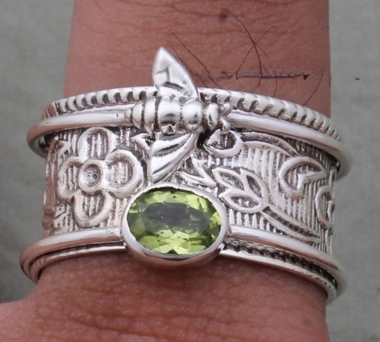Sterling Silver Peridot Ring-image-47