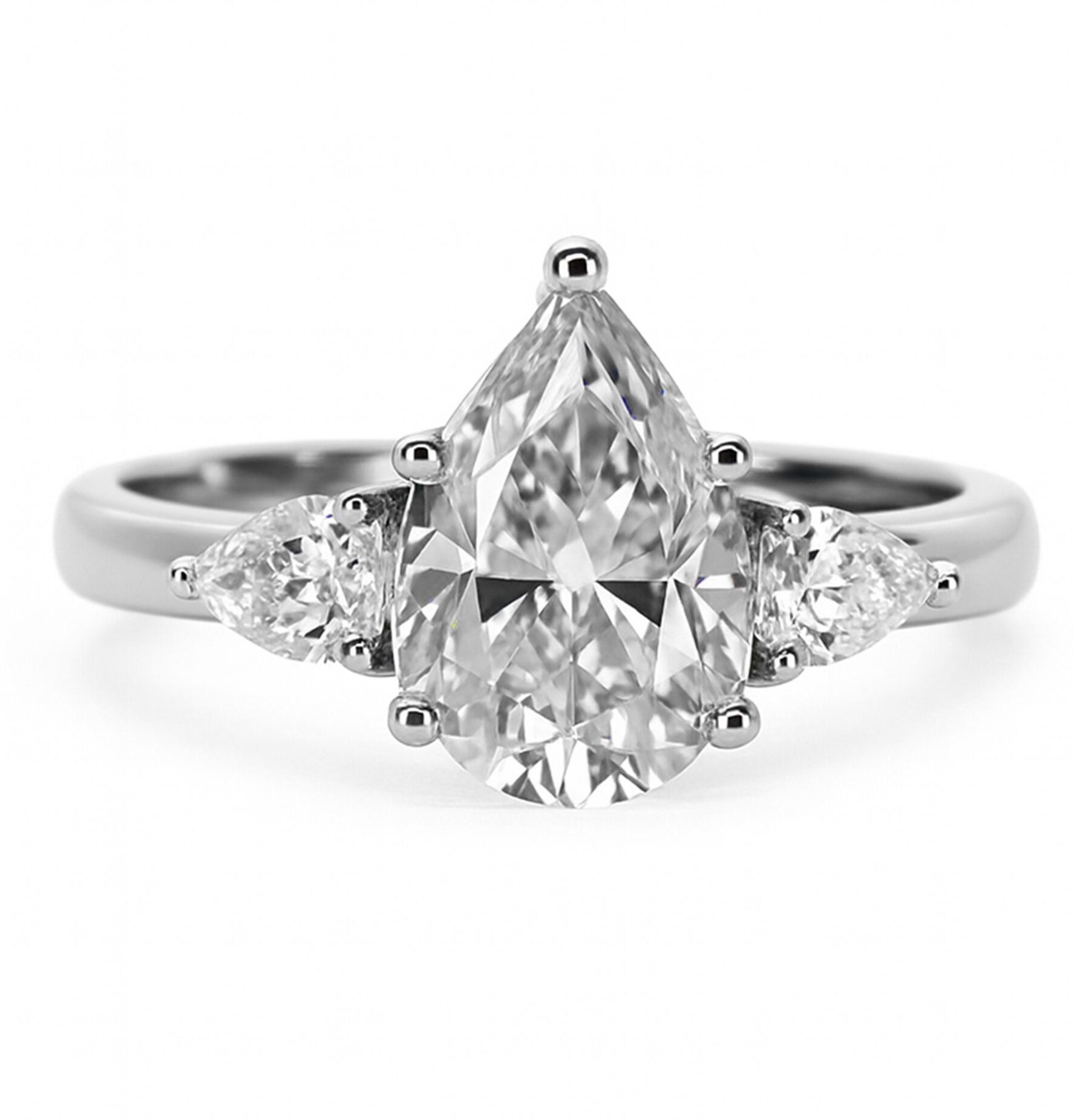 rikaa Sterling Silver Moissanite Rhodium Plated Ring-picture-10