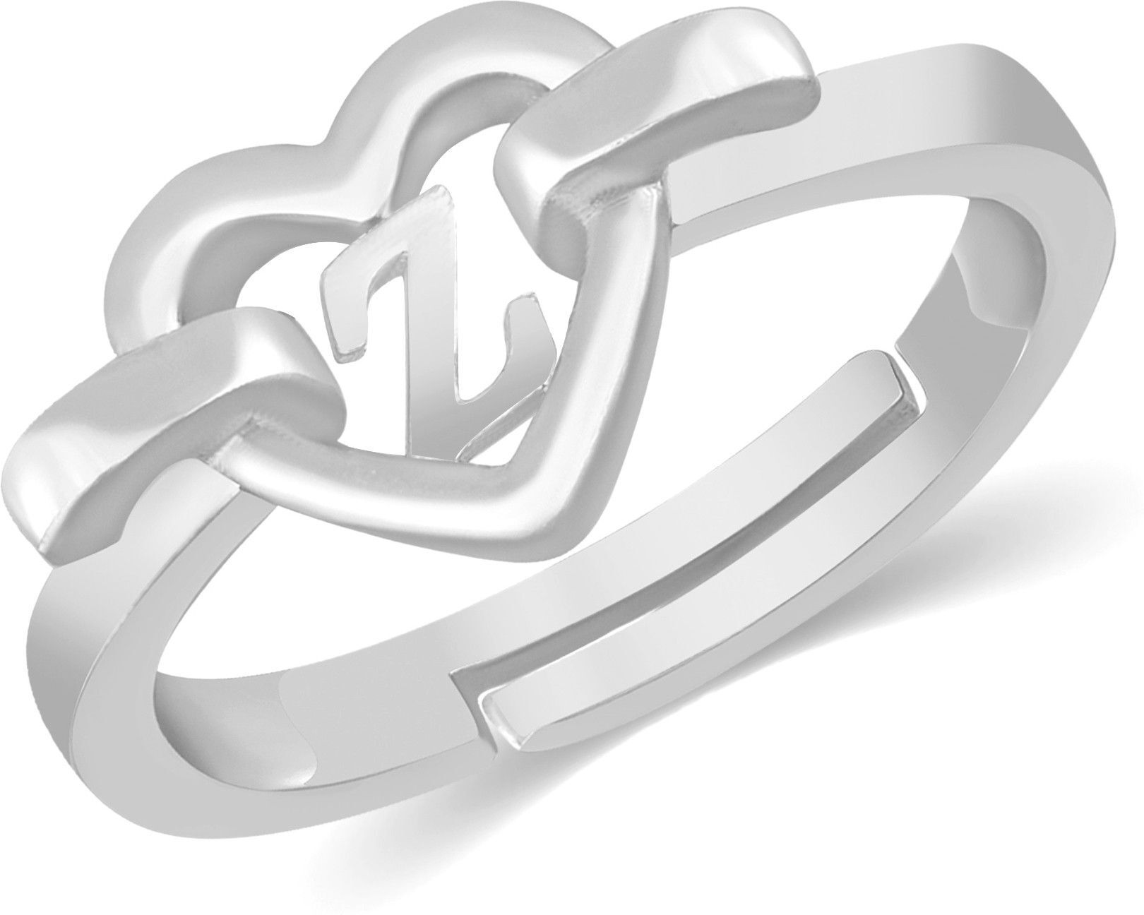 house of common Valentine Adjustable Initial Letter Z ring for girl Couple Brass Silver Ring Brass Silver Plated Ring-picture-35