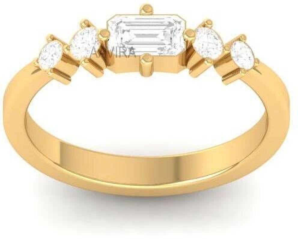 aavira Emerald Cut Diamond Ring, Engagement Ring Silver Ring-picture-18