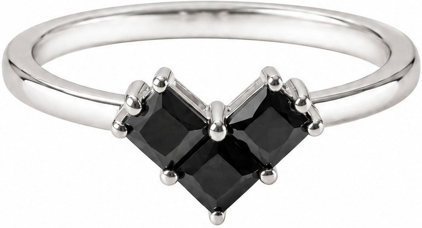 silver ring for women 925 hallmark Silver Onyx Ring-image-1