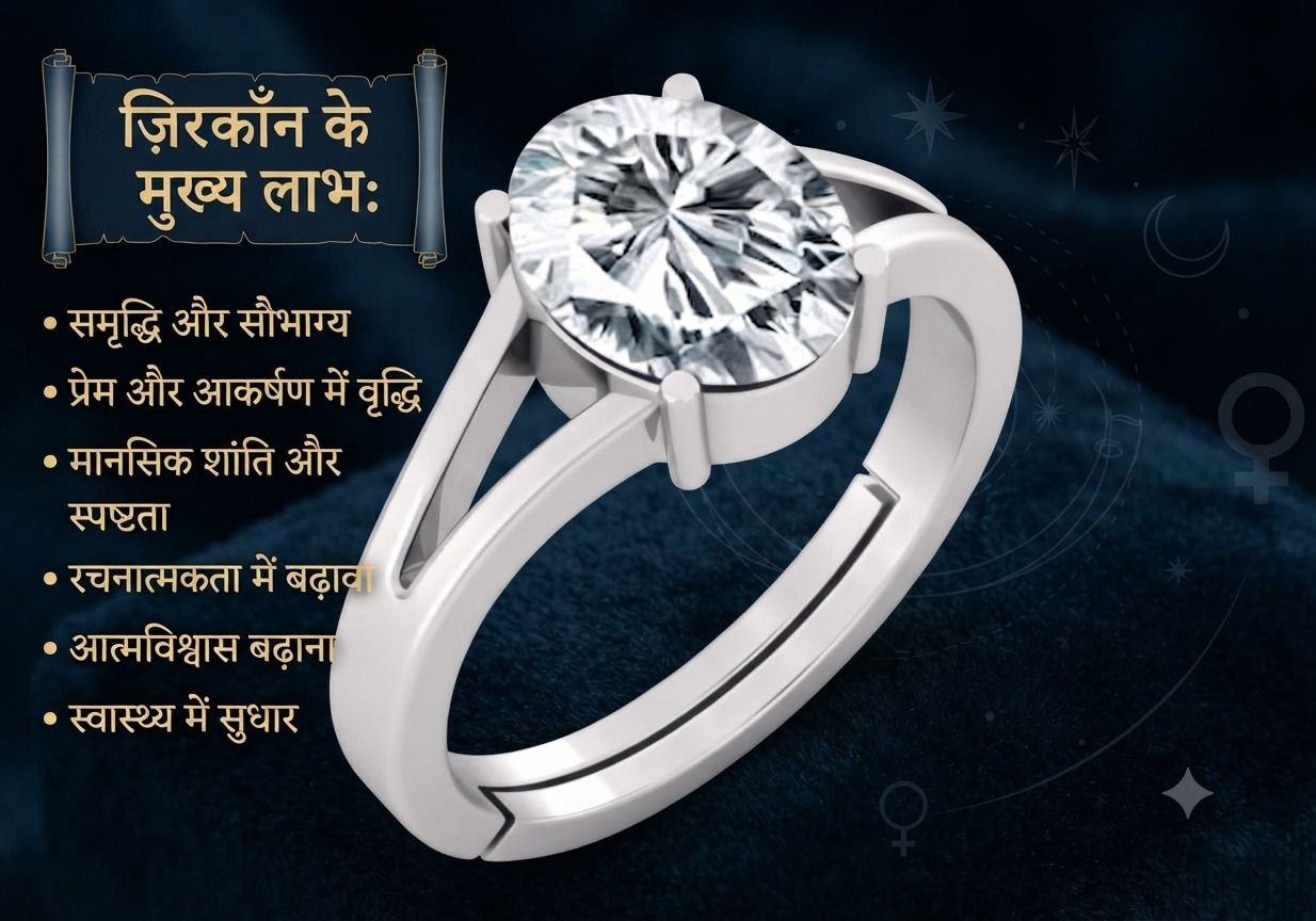 Zircon Stone Rashi Ratna Ashtadhatu Adjustable Silver Ring Brass Zircon Silver Plated Ring-image-1