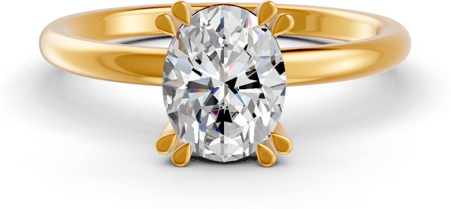 forever jewels Ring For Women & Girls, 2Ct Gold Plated Oval Cut 4 Prongs Sterling Silver Moissanite Sterling Silver Plated Ring-picture-17