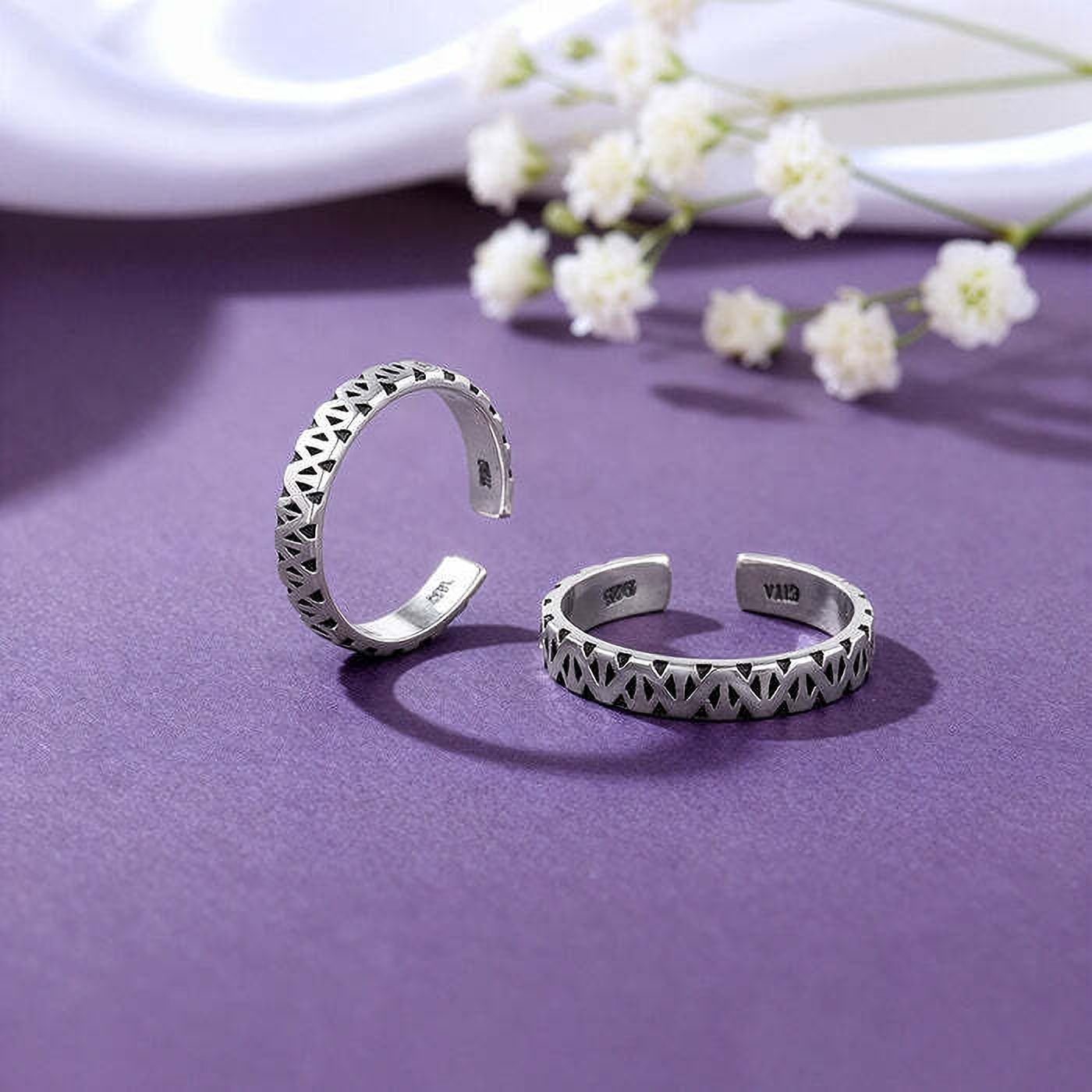 giva Sterling Silver Rhodium Plated Toe Ring-picture-23