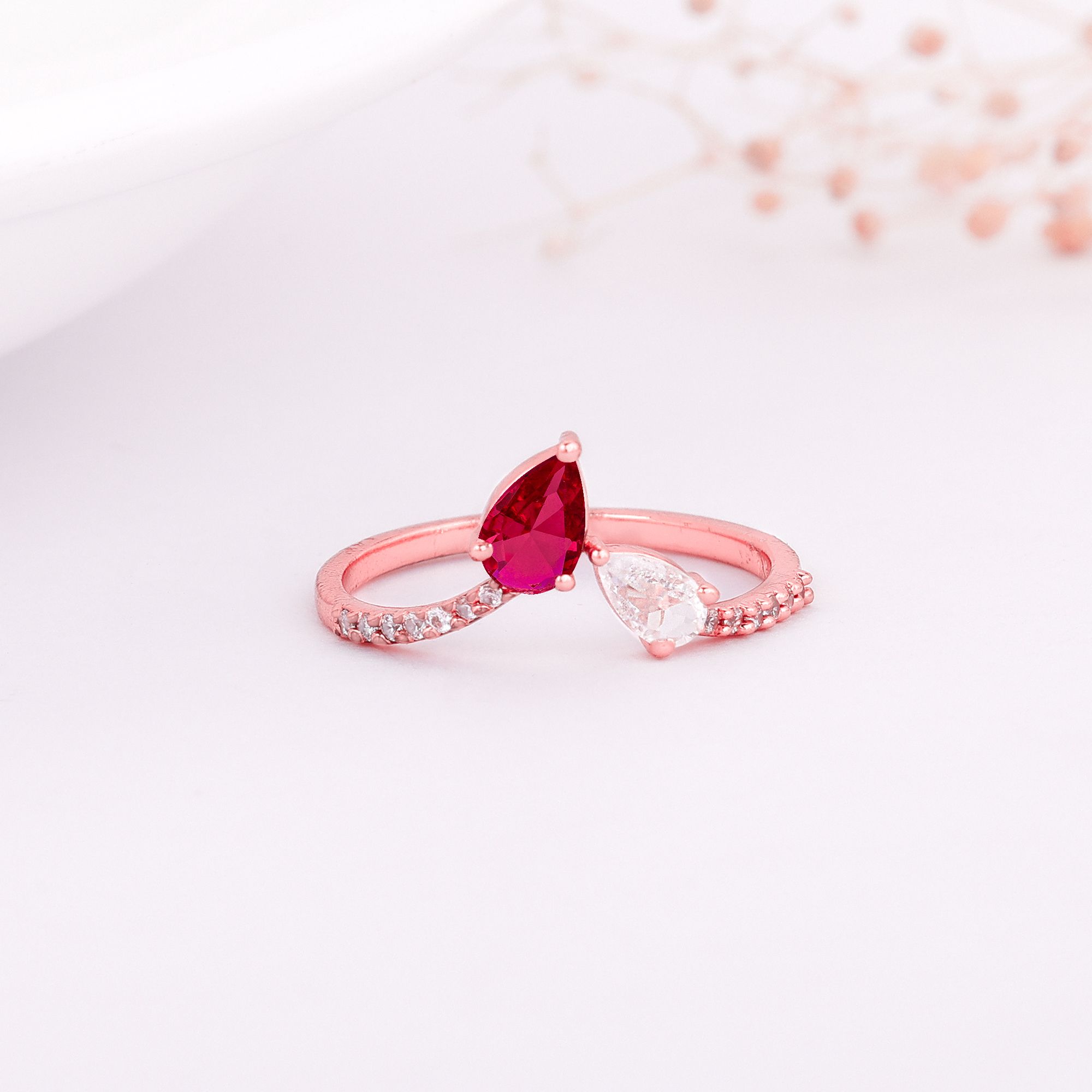 giva Sterling Silver Rose Gold Serendipity Ring for Womens and Girls Sterling Silver Rhodium Plated Ring-picture-24
