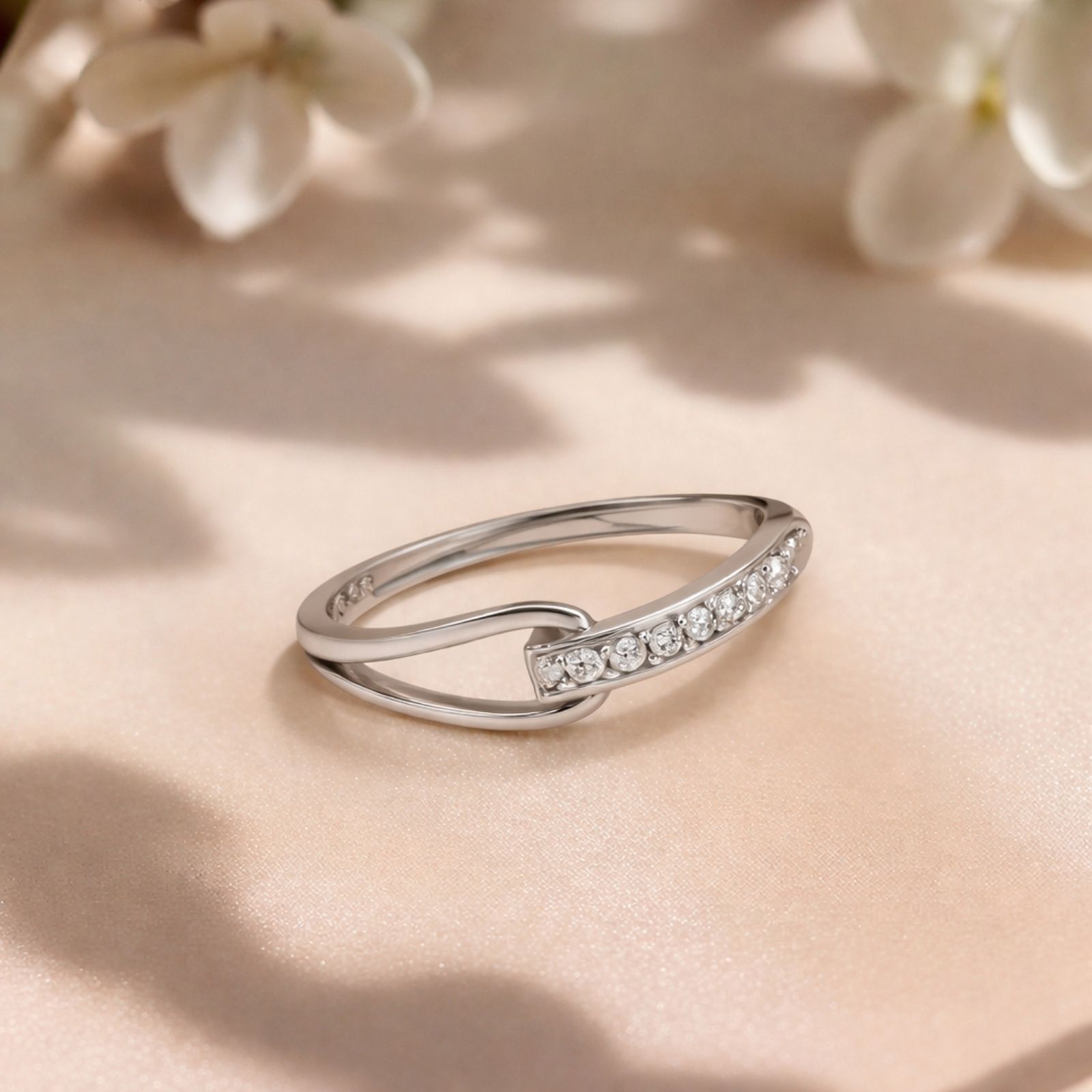 Zarkan 925 Hallmark love knot Propose 925 Silver Adjustment Ring Sterling Silver Cubic Zirconia Rhodium Plated Ring-image-24
