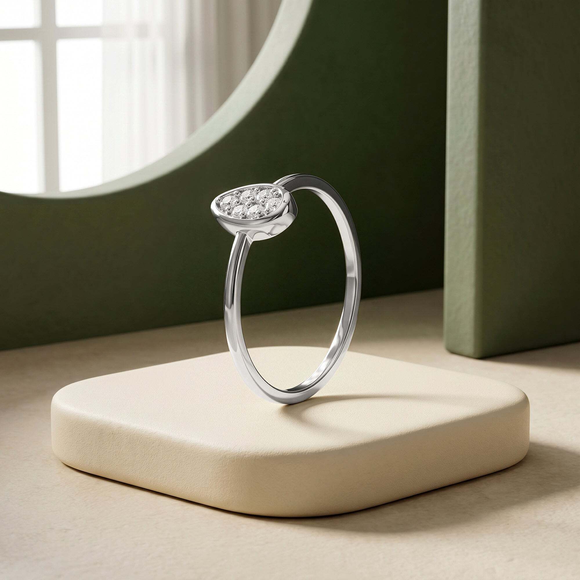 giva Silver Freya Teardrop Ring, Fixed Size Sterling Silver Zircon Rhodium Plated Ring-picture-32