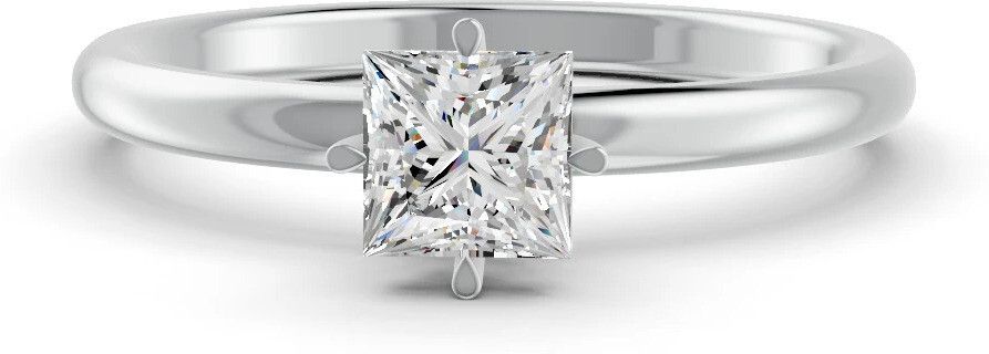forever jewels 4Ct Princess Cut Real Moissanite Claw Prong Solitaire Ring 14K Gold Plated Sterling Silver Sterling Silver Plated Ring-picture-10