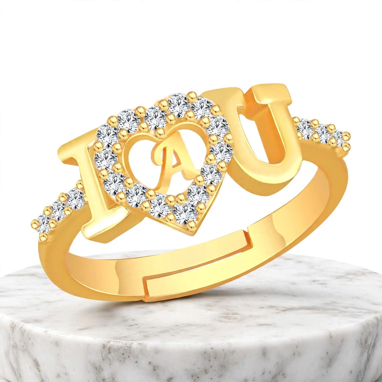 iga collection Valentine Latest Customised Trendy Look Alphabetical Rings Brass Cubic Zirconia Ring-picture-14