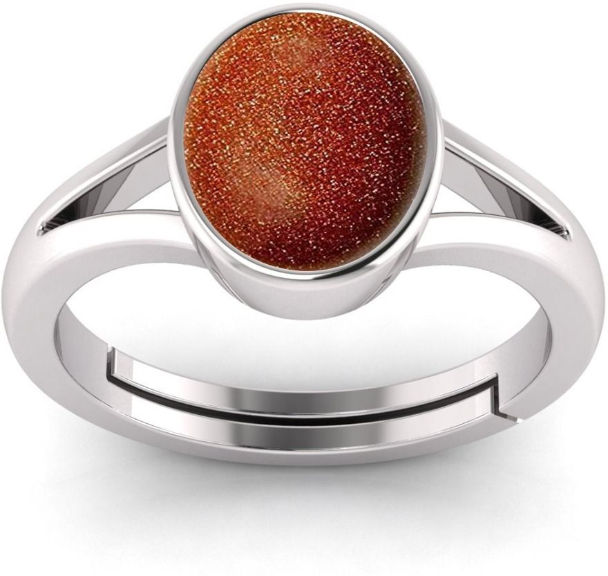 pranjal gems Natural 9.25 Ratti Sun Star Sun Stone Gemstone Ring Alloy Beads Sterling Silver Plated Ring-picture-12