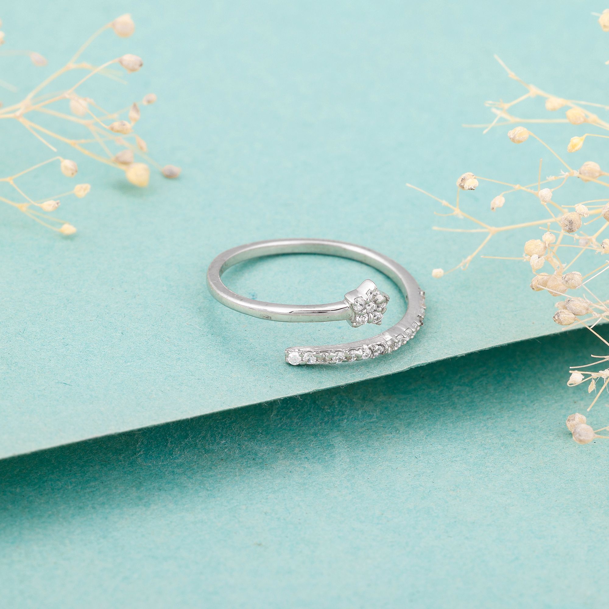 giva Sterling Silver Shooting Star Ring for Women and Girls Silver Zircon Rhodium Plated Ring-picture-18
