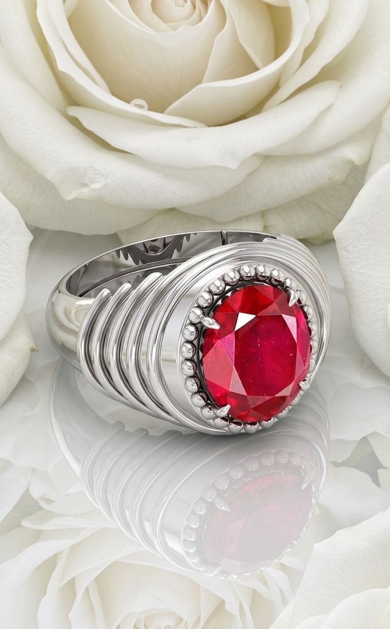 Ruby Manik gemstone|adjustable|A+quality stone ring for men&women Brass Ruby Silver Plated Ring-image-42