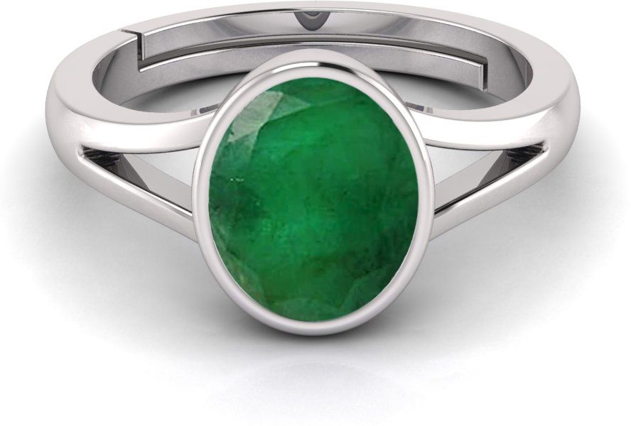 Natural 11.25 Ratti Emerald Ring With Lab Certificate Silver Emerald Sterling Silver Plated Ring-image-11