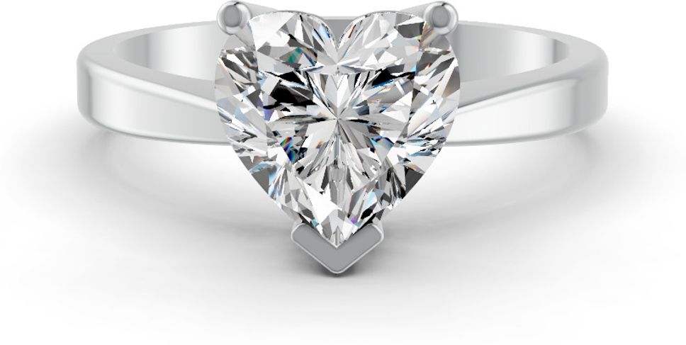 3Ct Heart Cut Moissanite Women V Prong Solitaire Ring 14K White Gold Plated Sterling Silver Moissanite Gold Plated Ring-image-10