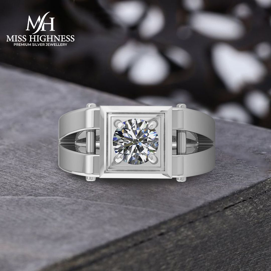 925 Pure Sterling Silver Stardom Mens Special Ring Sterling Silver Cubic Zirconia Rhodium Plated Ring-image-40