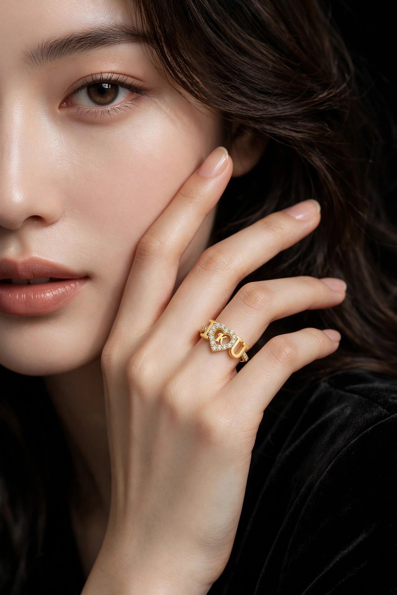iga collection Valentine Latest Customised Trendy Look Alphabetical Rings Brass Cubic Zirconia Ring-picture-5