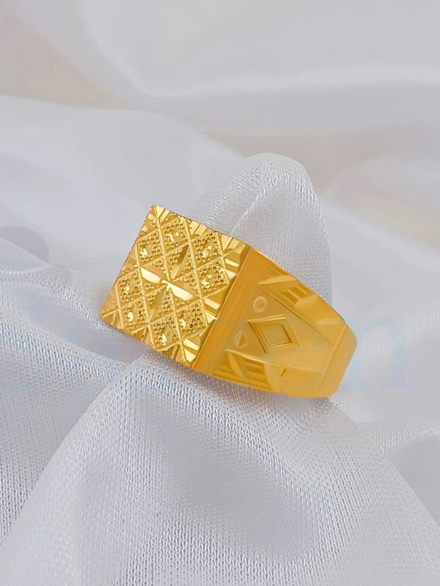 RoyalEdge Chillai Work Finger - Men And Boy's Stainless Steel Gold Plated Ring-image-47
