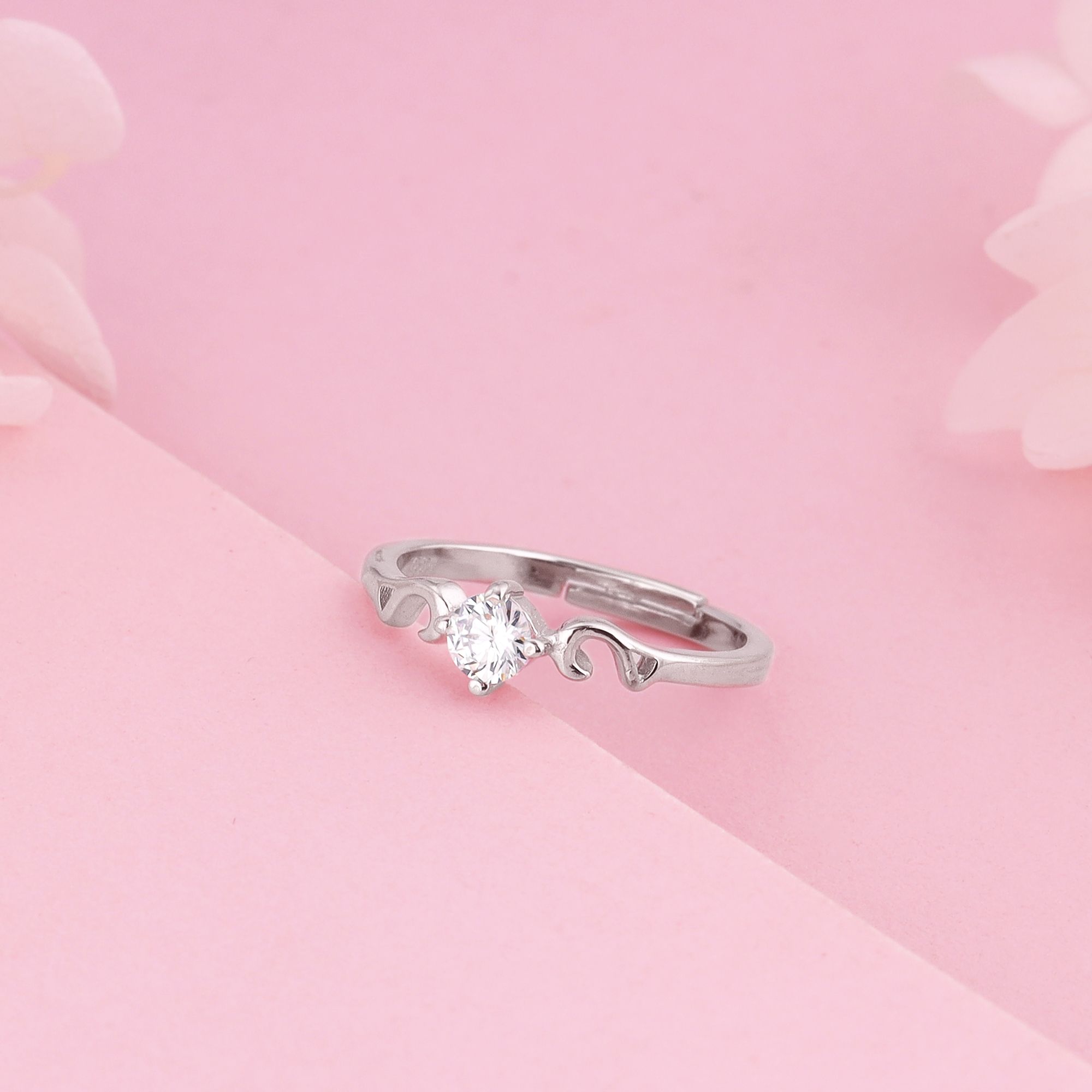 925 Silver Zircon Beachy Waves Ring|Lifetime Plating|6 Month Warranty Sterling Silver Zircon Silver Plated Ring-image-5