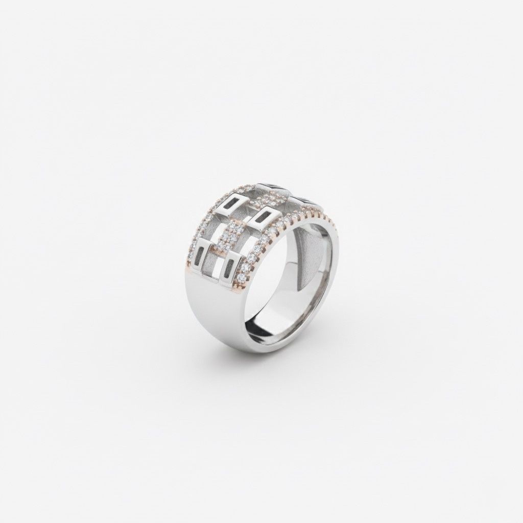 Sterling Silver Cubic Zirconia Sterling Silver, Rhodium Plated Ring-image-17
