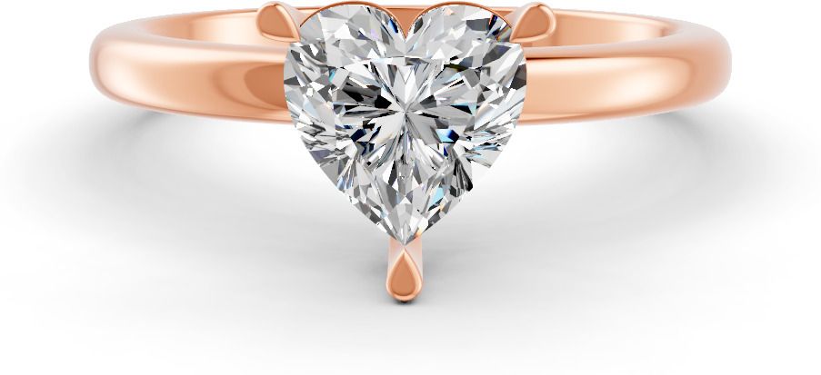 forever jewels 3Ct Heart Cut Moissanite Women 3 Prong Solitaire Ring 14K Rose Gold Plated Sterling Silver Moissanite Gold Plated Ring-picture-24
