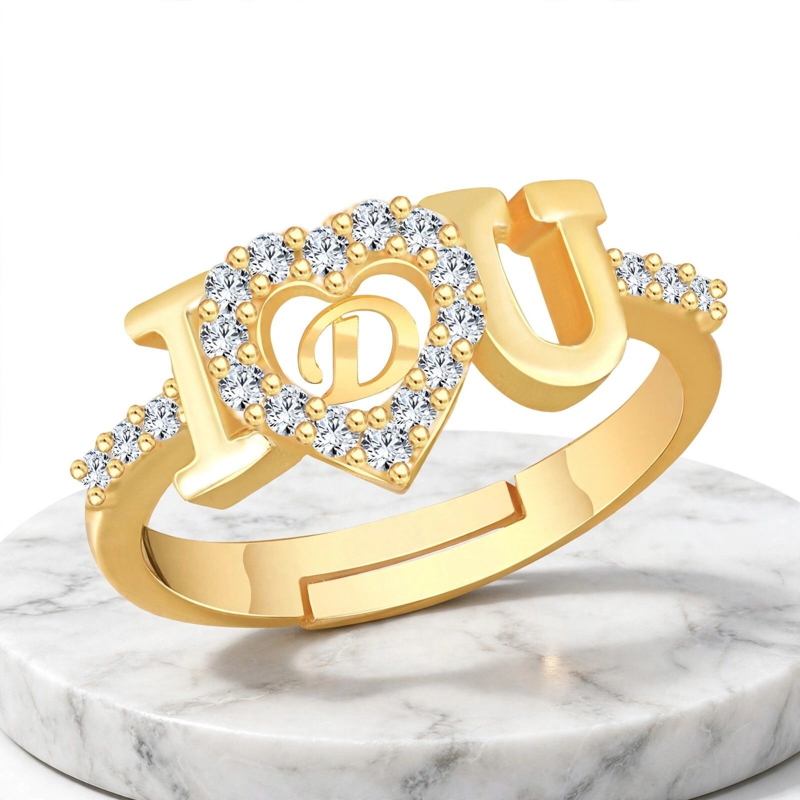 iga collection Valentine Latest Customised Trendy Look Alphabetical Rings Brass Cubic Zirconia Ring-picture-6