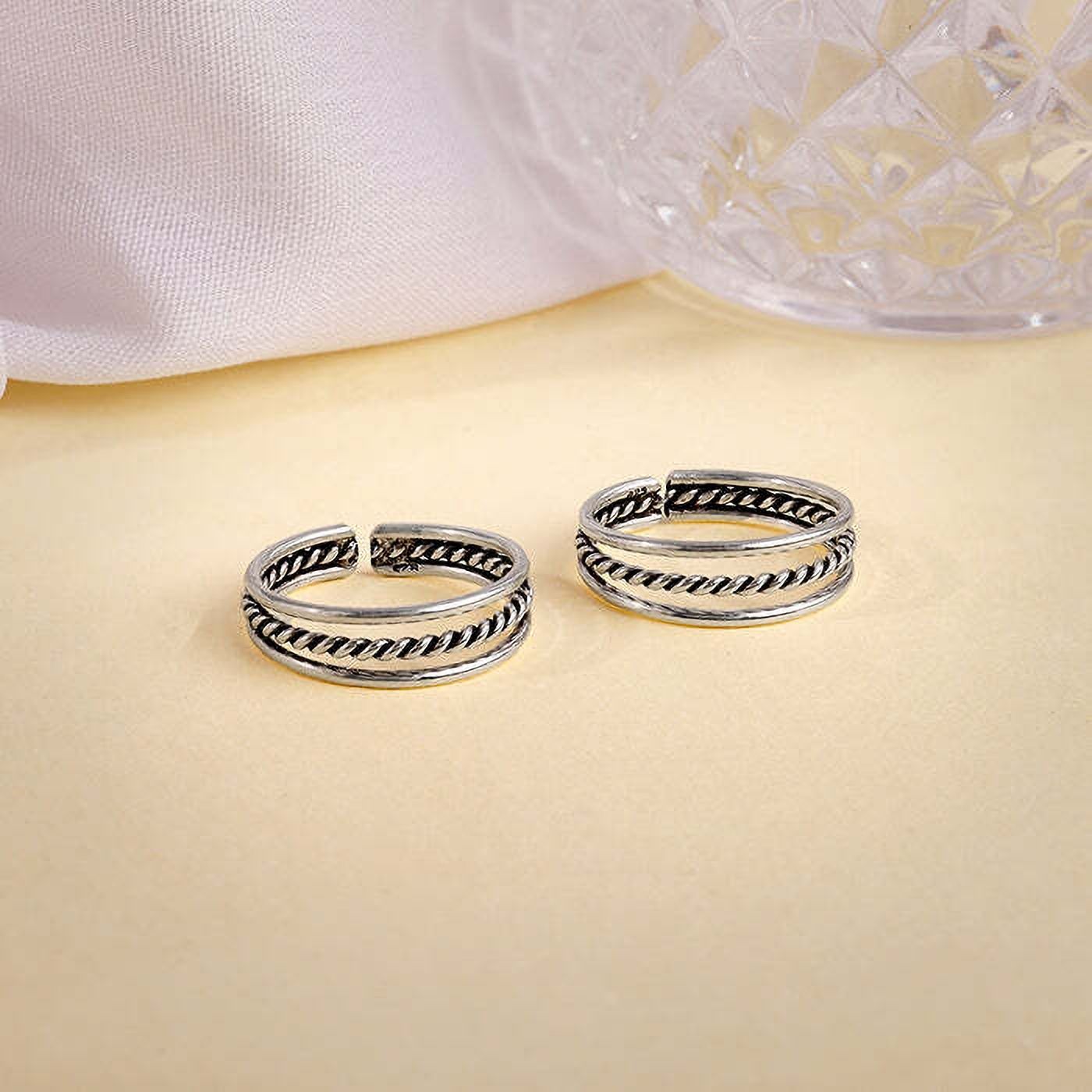 giva Sterling Silver Rhodium Plated Toe Ring-picture-24