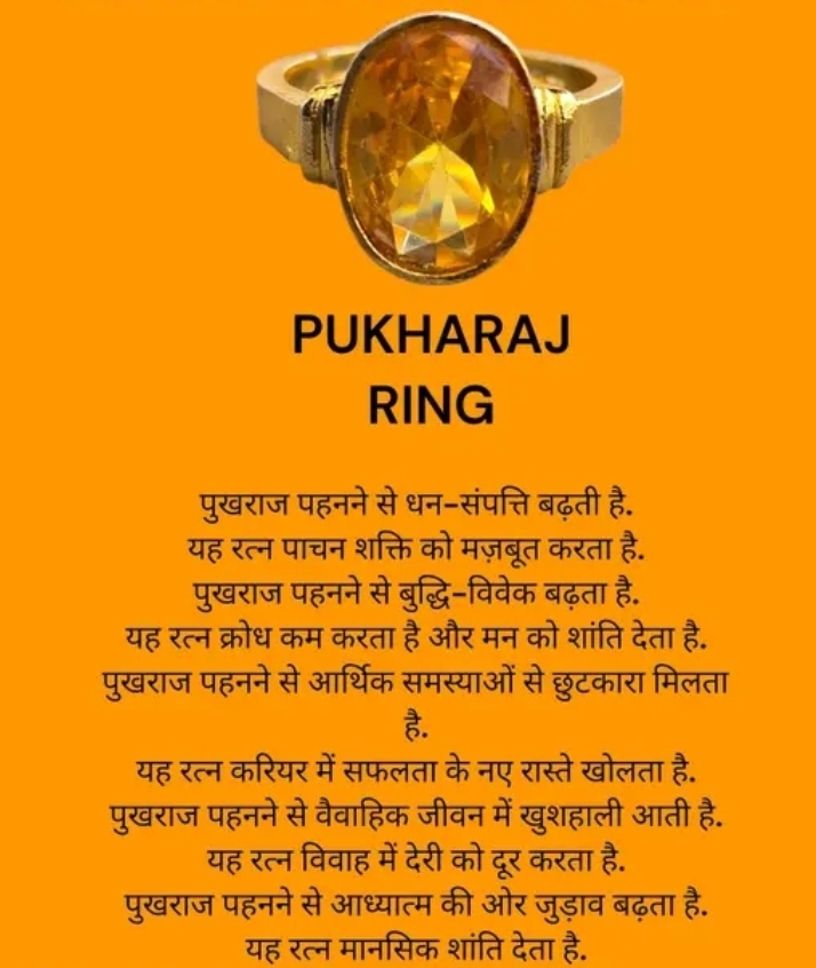 vanikagems Yellow Sapphire Gemstone Gold Plated | Adjustable Ring for Men and Women Brass Sapphire Gold Plated Ring-picture-35
