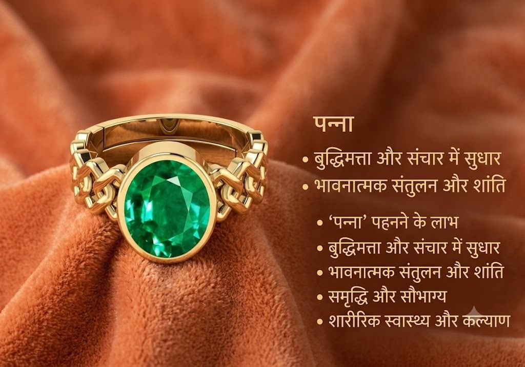 gemvanta Emerald Panna Panchdhatu Adjustable Rashi Ratan Gold Plating Ring Brass Emerald Gold Plated Ring-picture-11