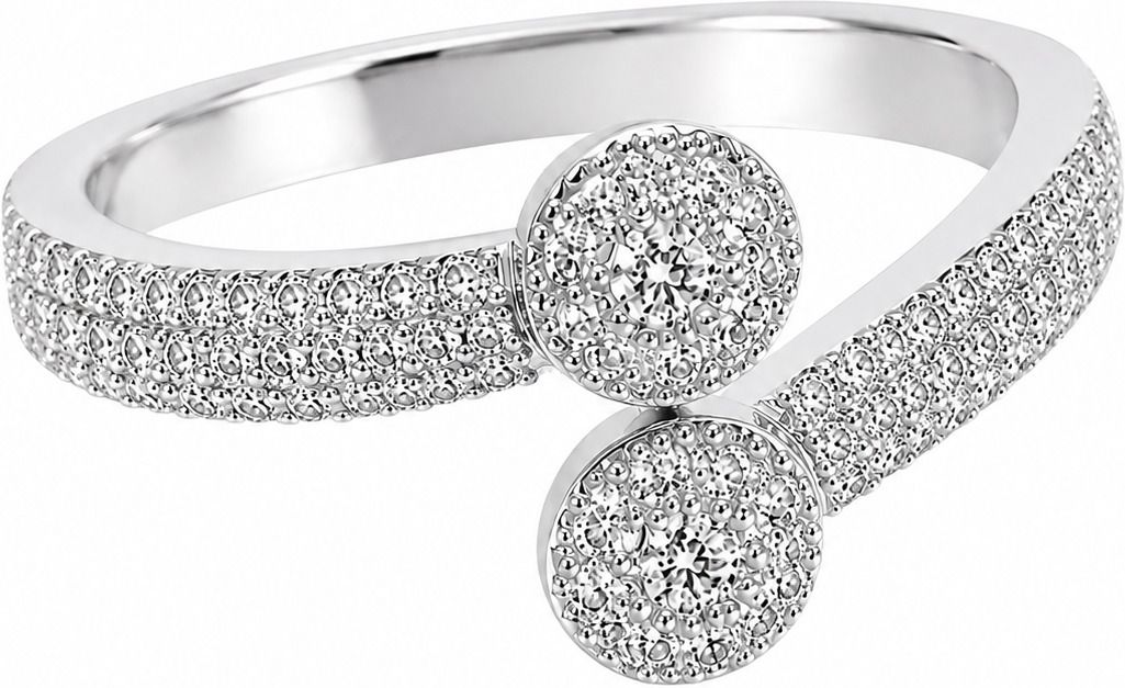 anveera Crystal Bloom Adjustable Ring Alloy Cubic Zirconia Silver Plated Ring-picture-17