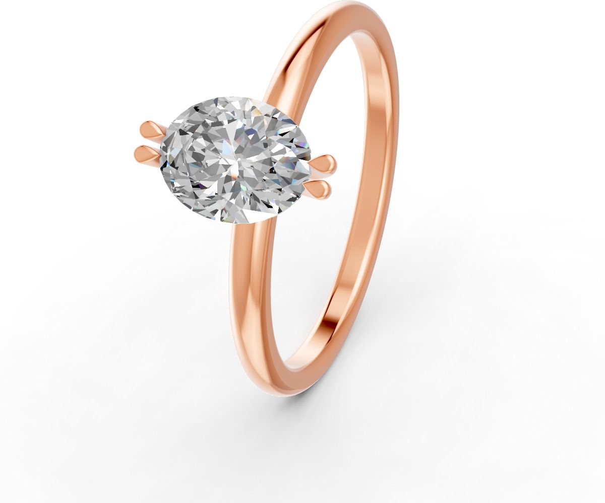 forever jewels Ring For Women & Girls, 4Ct Rose Gold Plated Oval Cut Double Prongs Sterling Silver Moissanite Sterling Silver Plated Ring-picture-13