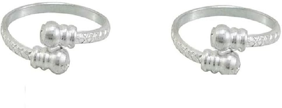 toering artificial silver abstract pattern adjustable jewelry for women. 1 pair silver, metal silver plated toe ring set
