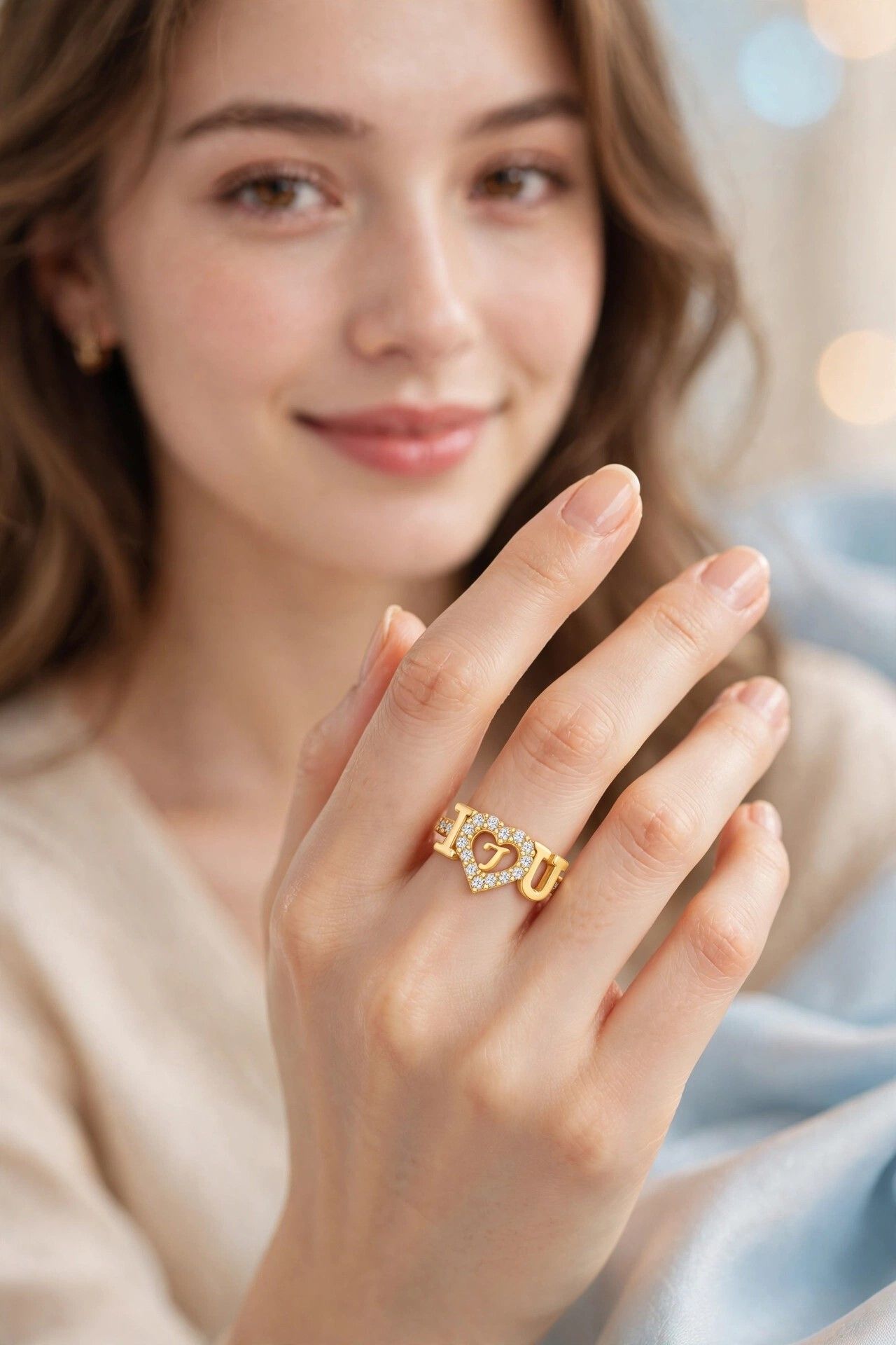 iga collection Valentine Latest Customised Trendy Look Alphabetical Rings Brass Cubic Zirconia Ring-picture-26