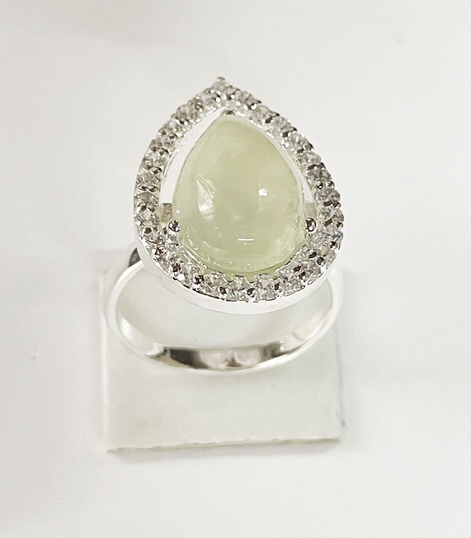 lkarts 92.5 Silver Prehnite Silver Rhodium Plated Ring-picture-35