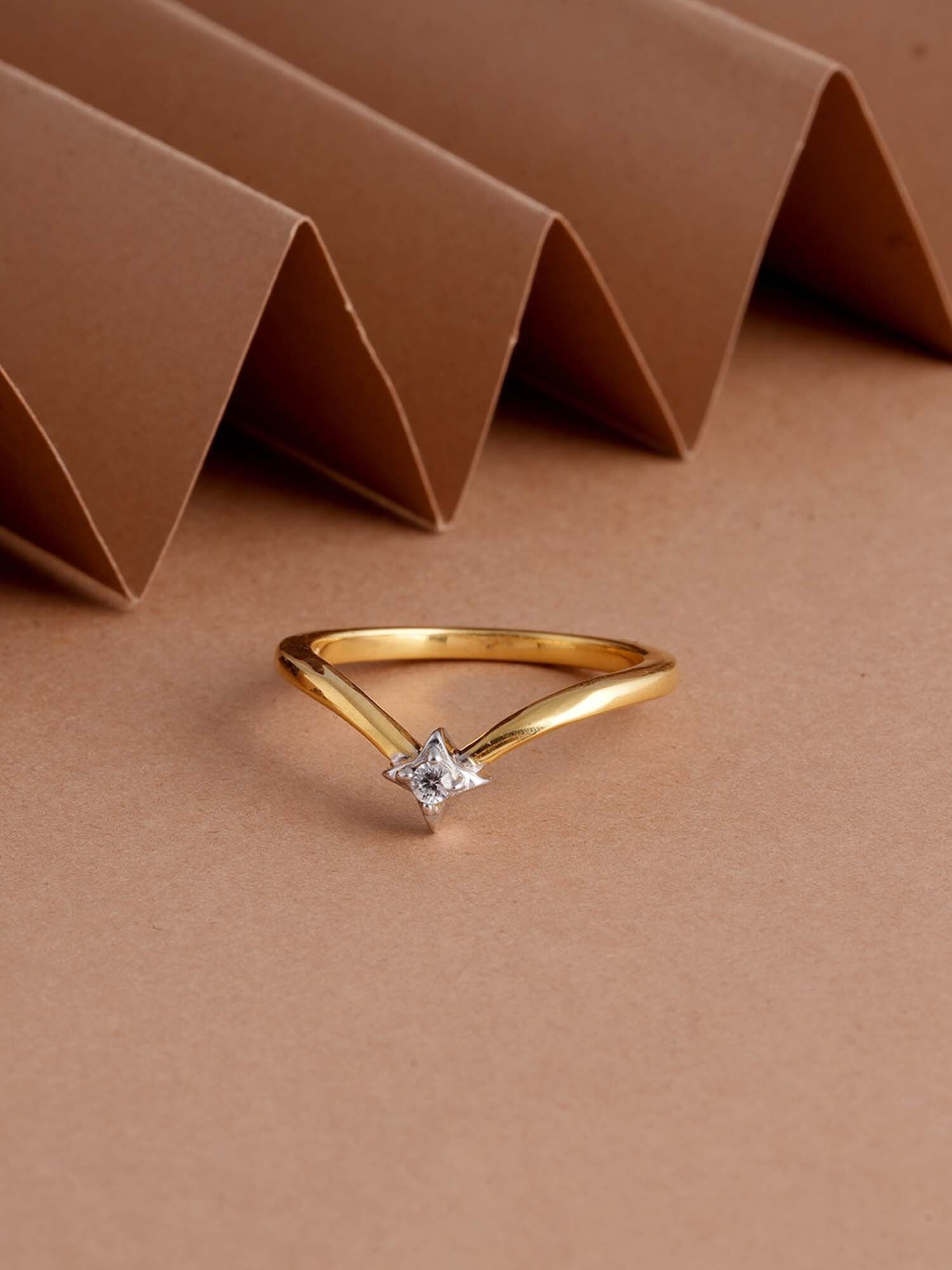 PALMONAS Marquise Solitaire V 925 Ring for Womens - Size- 6 Sterling Silver Cubic Zirconia Gold Plated Ring-image-8
