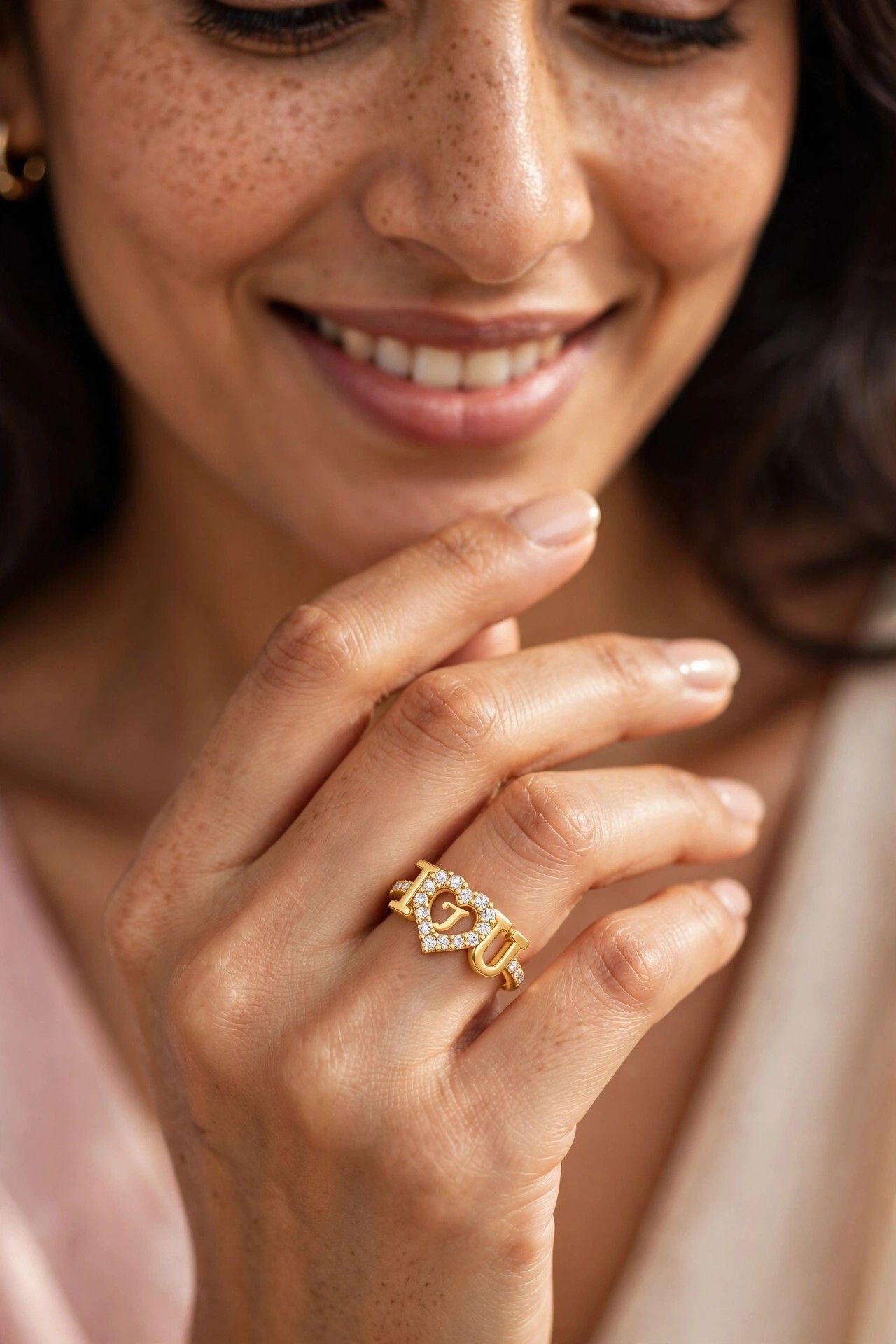 iga collection Valentine Latest Customised Trendy Look Alphabetical Rings Brass Cubic Zirconia Ring-picture-15