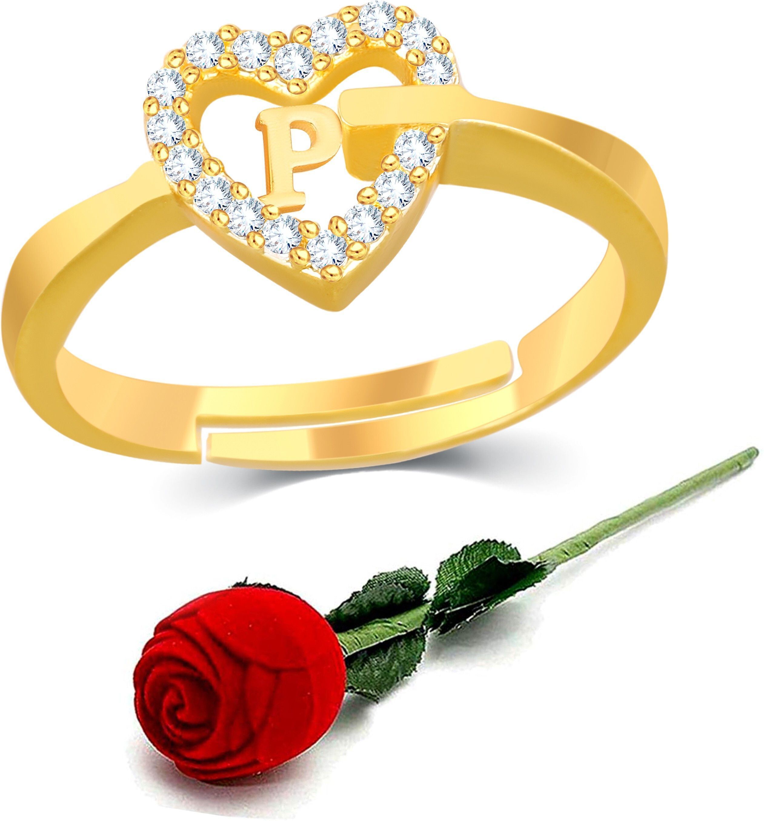 house of common Brass Cubic Zirconia Gold Plated Ring Set-picture-33