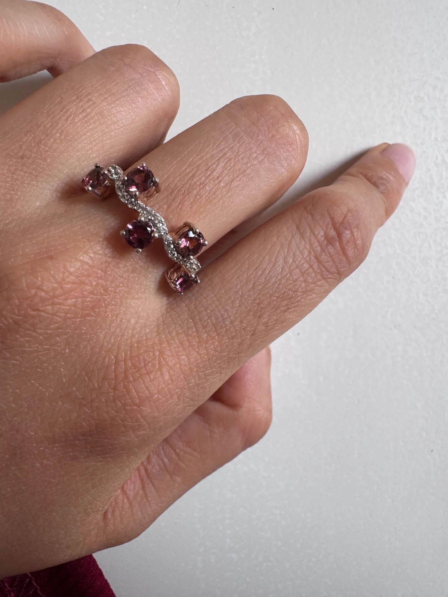 London Ring Sterling Silver Garnet Ring-image-1
