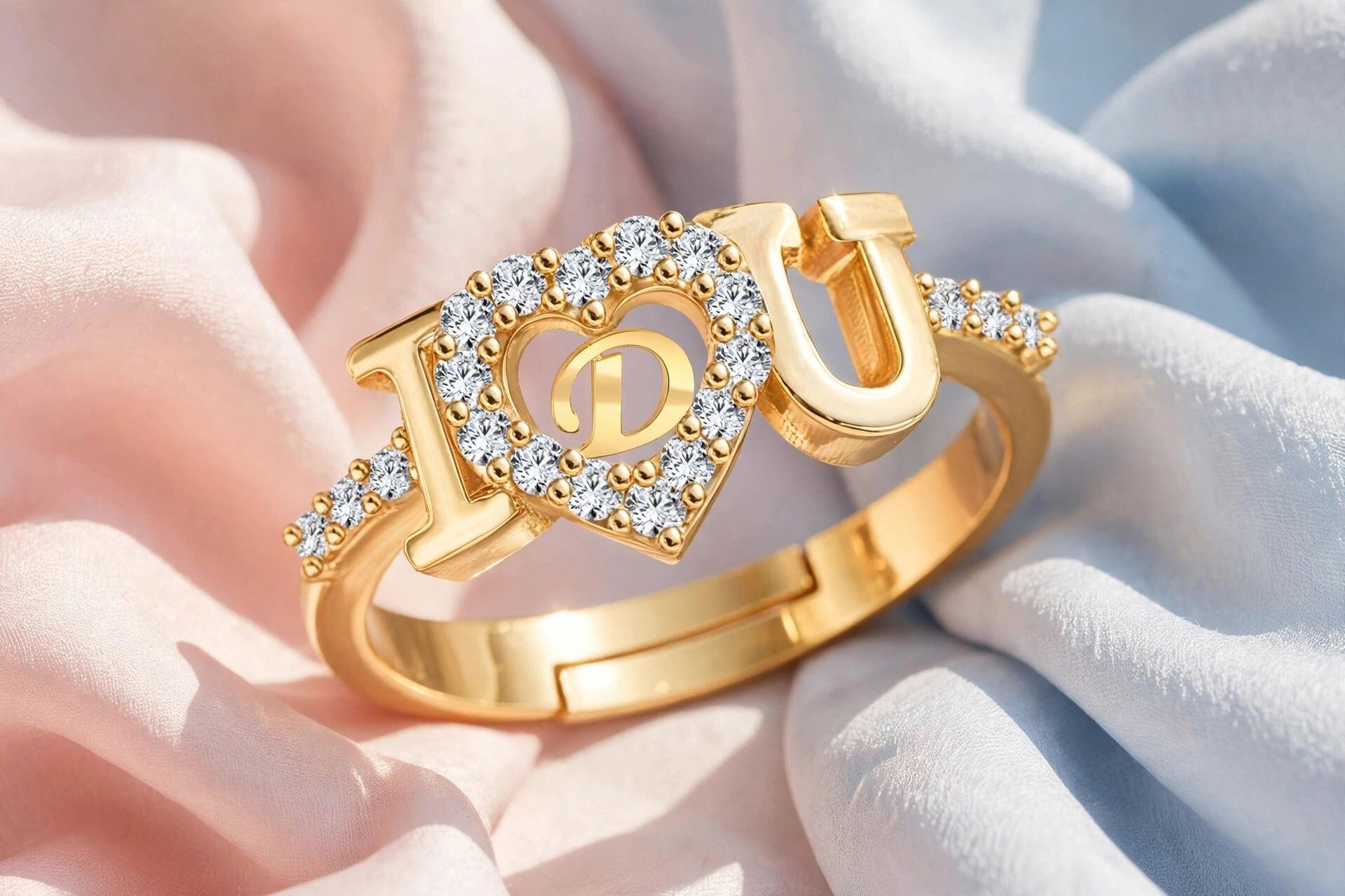 iga collection Valentine Latest Customised Trendy Look Alphabetical Rings Brass Cubic Zirconia Ring-picture-4