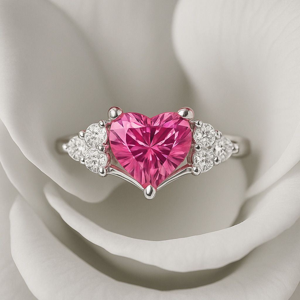 Zarkan 925 Hallmark Silver Love Baby Pink Heart Adjustable Engagement Ring Sterling Silver Cubic Zirconia Rhodium Plated Ring-image-28
