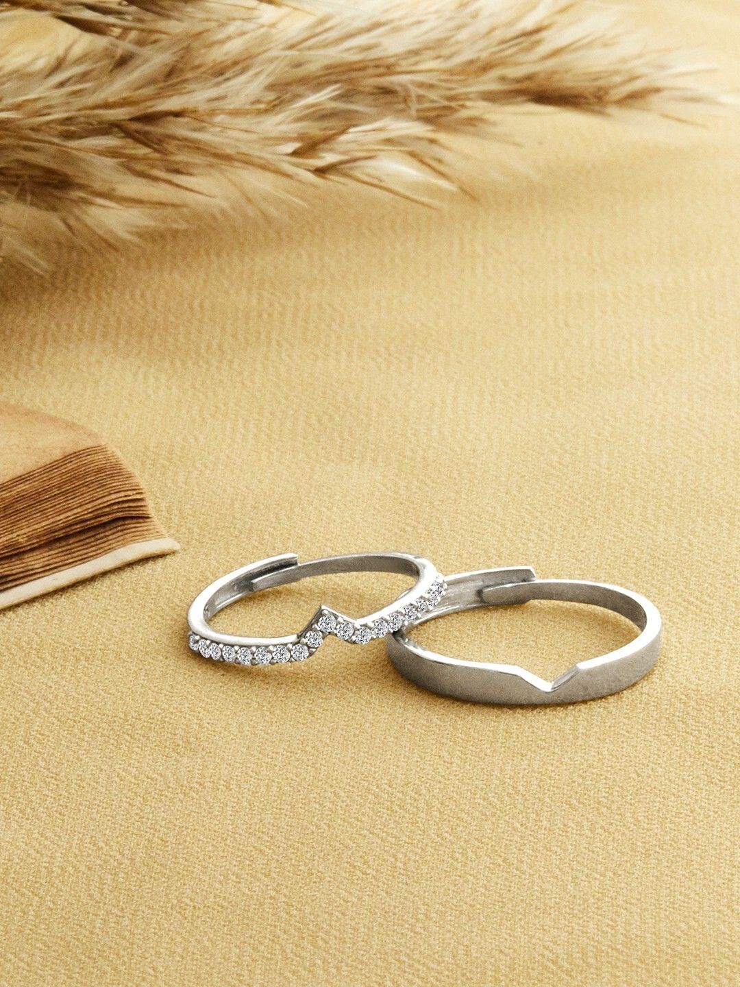 925 Silver Cupid Arrow Couple Bands|Lifetime Plating|6 Month Warranty Sterling Silver Turquoise Rhodium Plated Ring Set-image-22