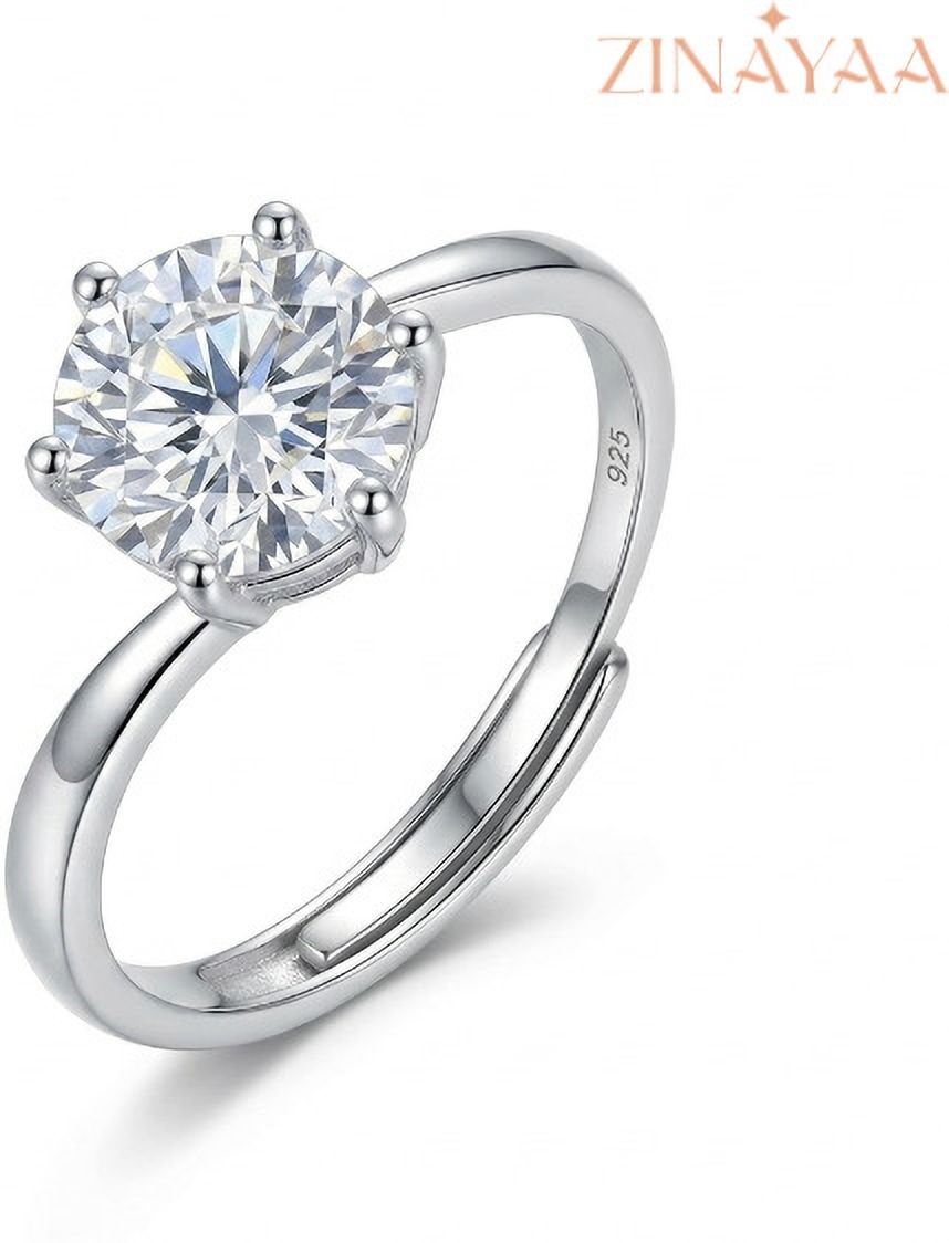 zinayaa 925 Sterling Silver Classic Solitaire Ring for Women Sterling Silver Zircon Rhodium Plated Ring-picture-41