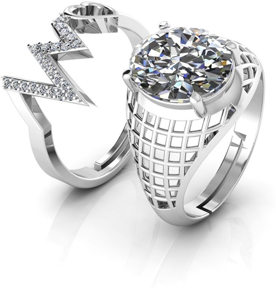 925 Silver Romantic Couple's Ring Set | Perfect Gift for Anniversary & Valentine Sterling Silver Cubic Zirconia Rhodium Plated Ring Set-image-46