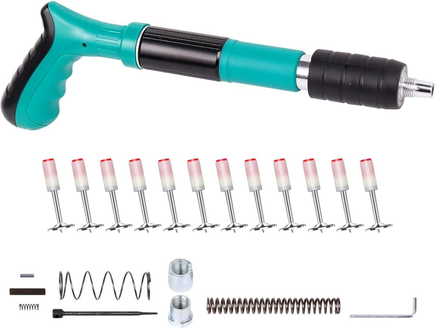 Manual Steel Nails Gun Tool Set Ceiling Nail Gun with 10pcs Round nails Heavy Duty Fast Hitting Rivet Gun-image-47