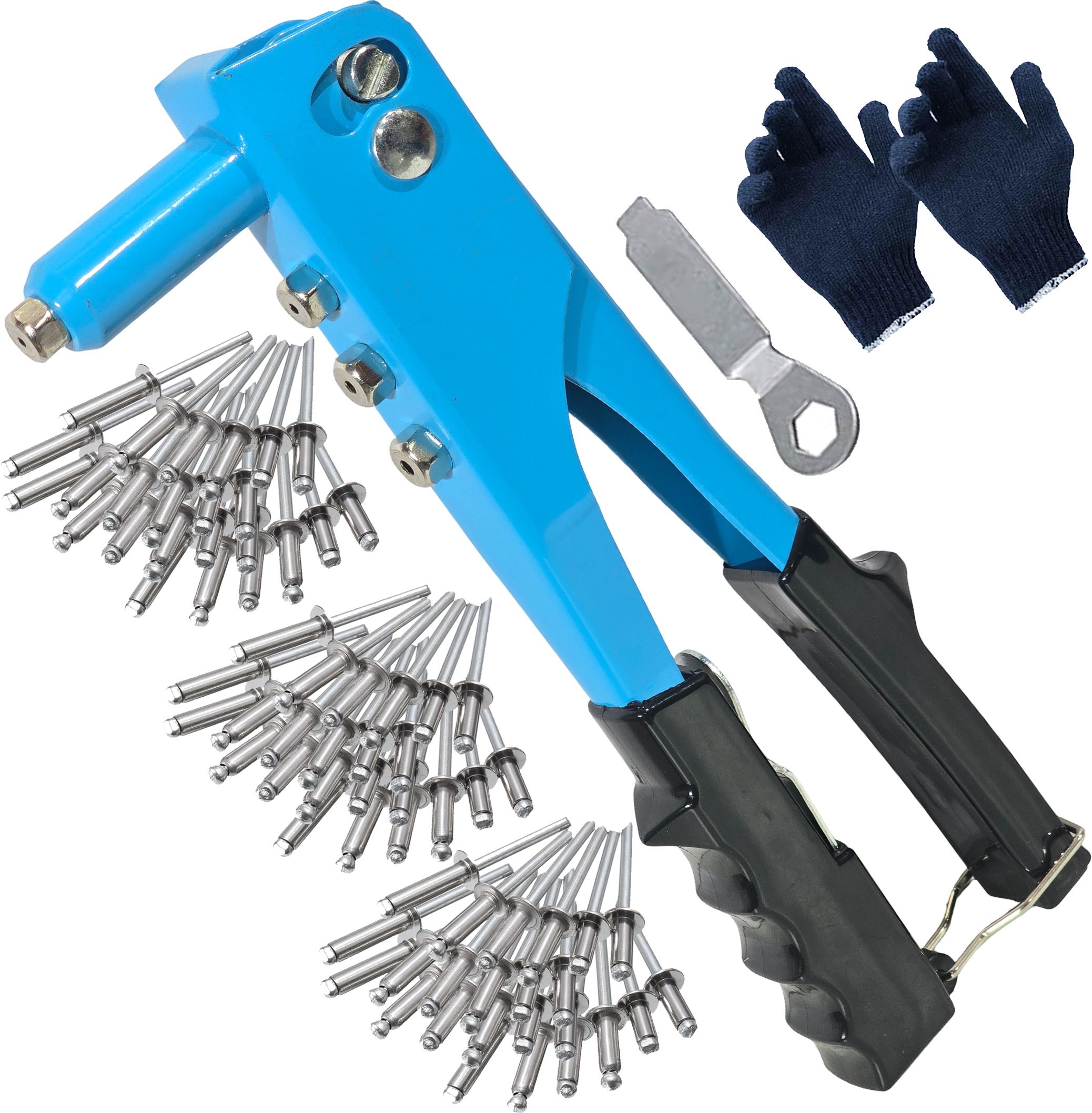 10” Hand Pop Rivet Gun – 2.4, 3.2, 4.0mm Rivet Sizes + 30pcs Blind Rivets Medium Duty Slow Hitting Rivet Gun-image-15