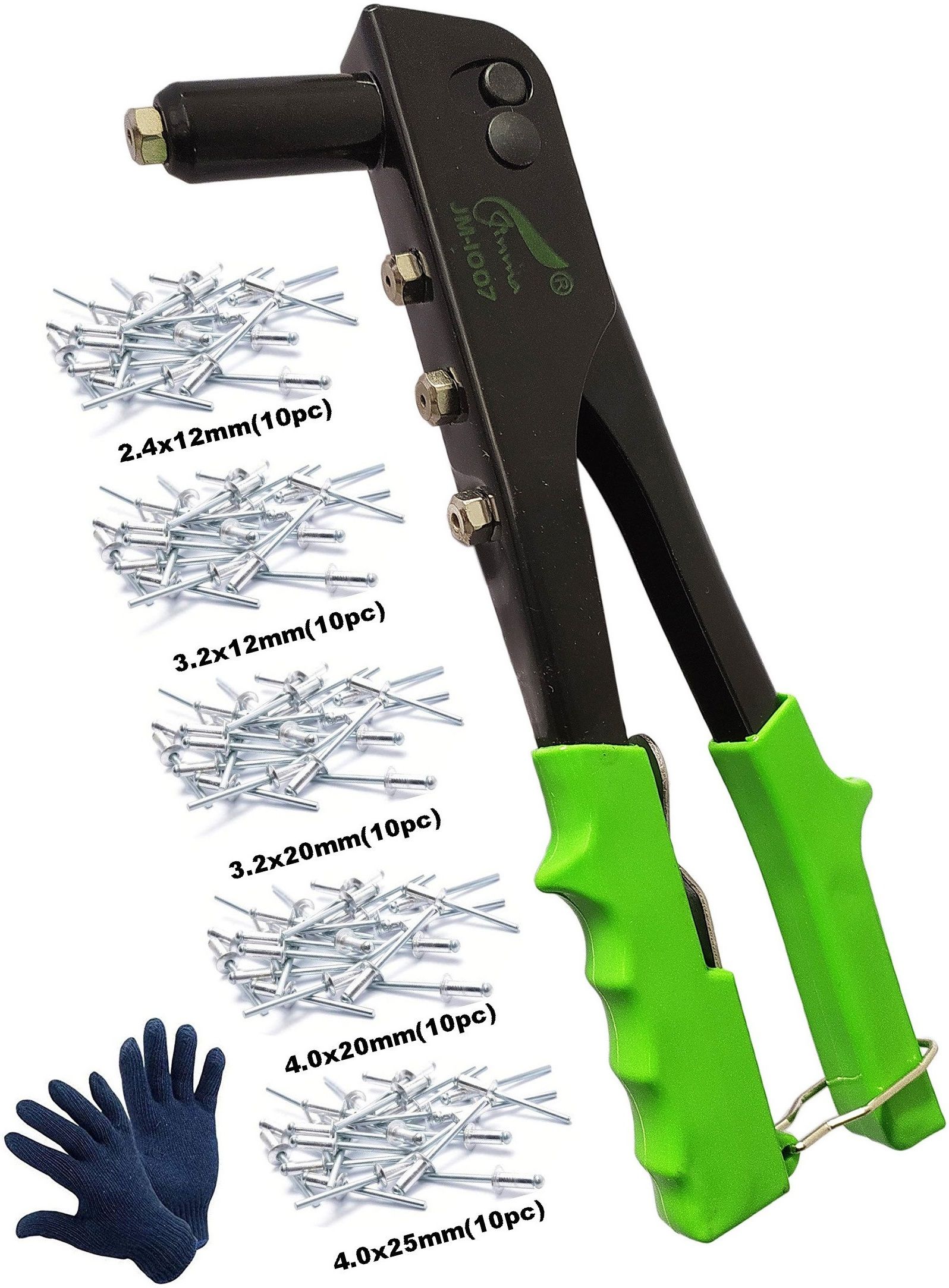 inditrust new Heavy duty 10.5inch Hand Rivet Gun 2.4mm, 3.2mm, 4.0mm, 4.8mm Medium Duty Squeeze Rivet Gun-picture-9