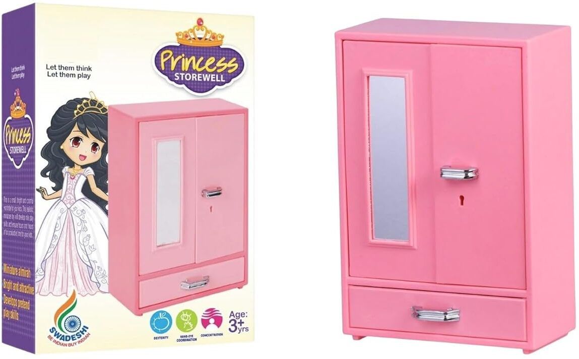 Storewell Almira | Best Pretend Role Play Toys for Kids 15.5 cm's mini almirah-image-40