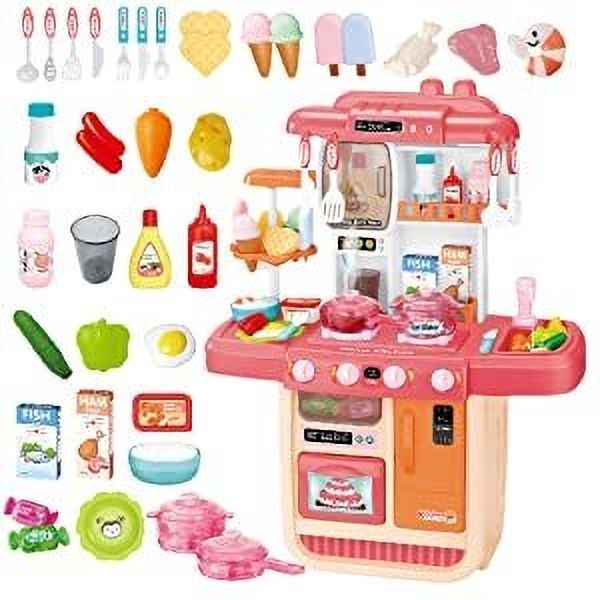 himanshu tex Children Kids Play Kitchen Real Lights Sounds, Spray and Running Water Sink Toys-picture-28