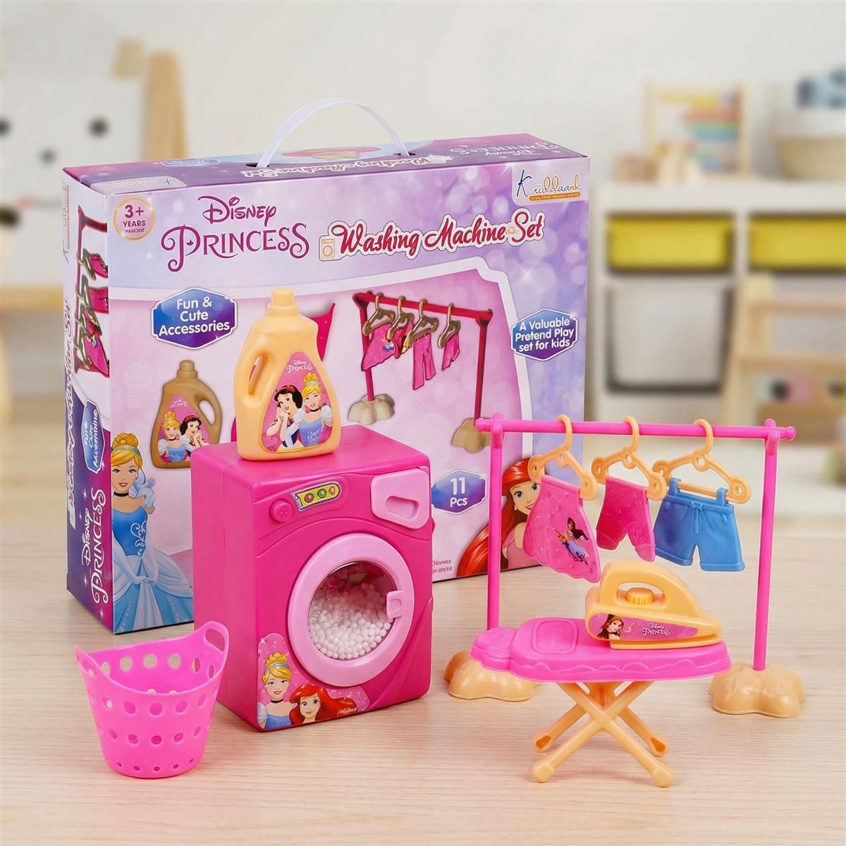 kriiddaank Disney Princess Interactive Washing Machine Pretend Play Set-picture-1