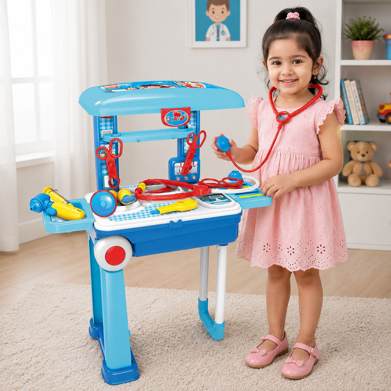 Kids Doctor Kit Toy Set sky blue new-image-15