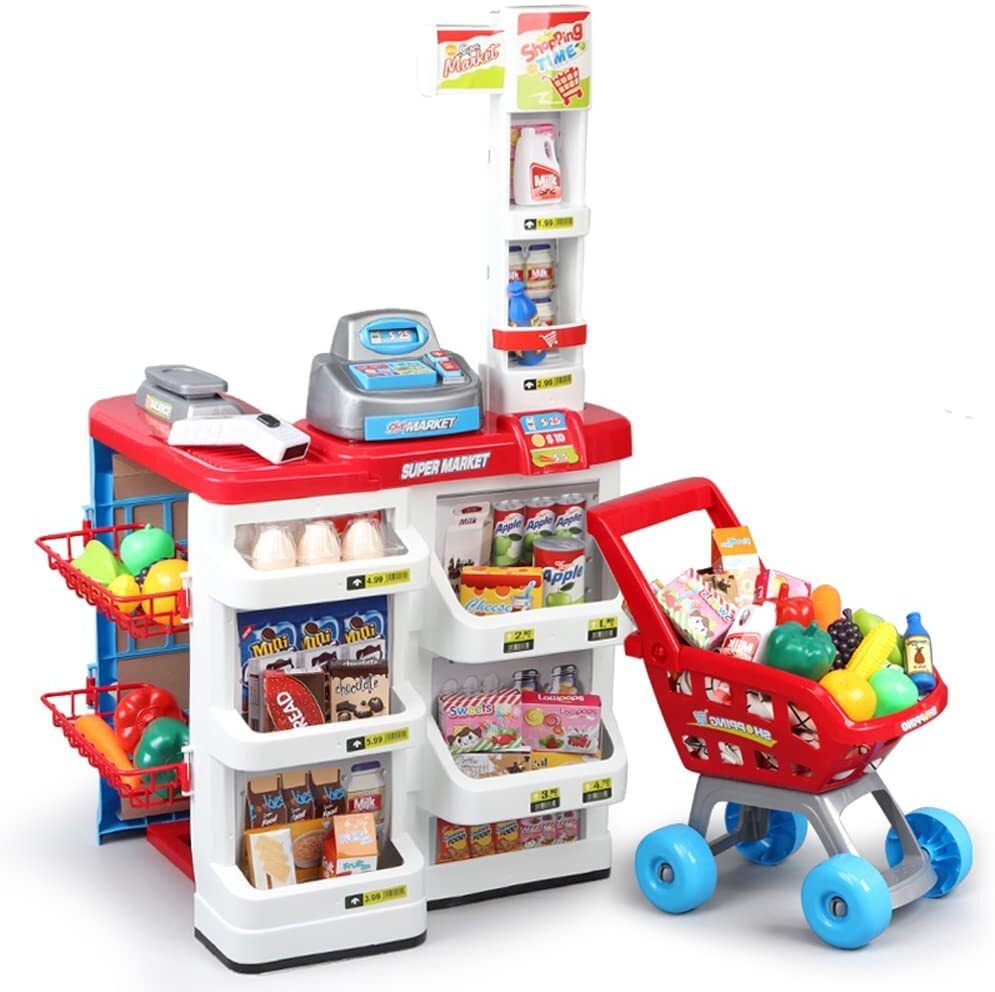 him tax Shopping Cart Toy Pretend Play Shopping Toys Supermarket Kids Supermarket Toy-picture-22
